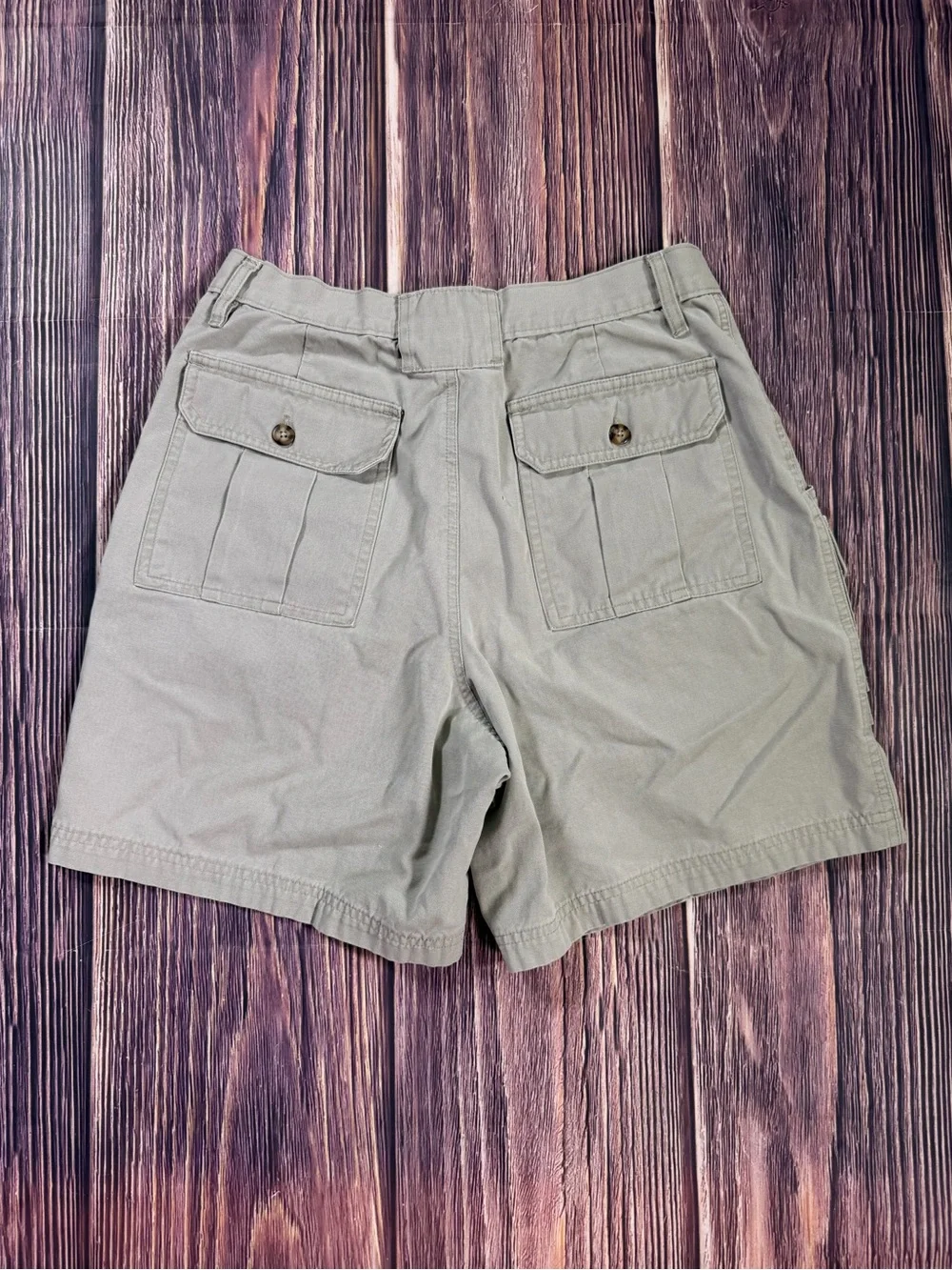 Vintage High Sierra Mens Khaki Cotton Cargo Shorts Casual Outdoor Hiking Size 30
